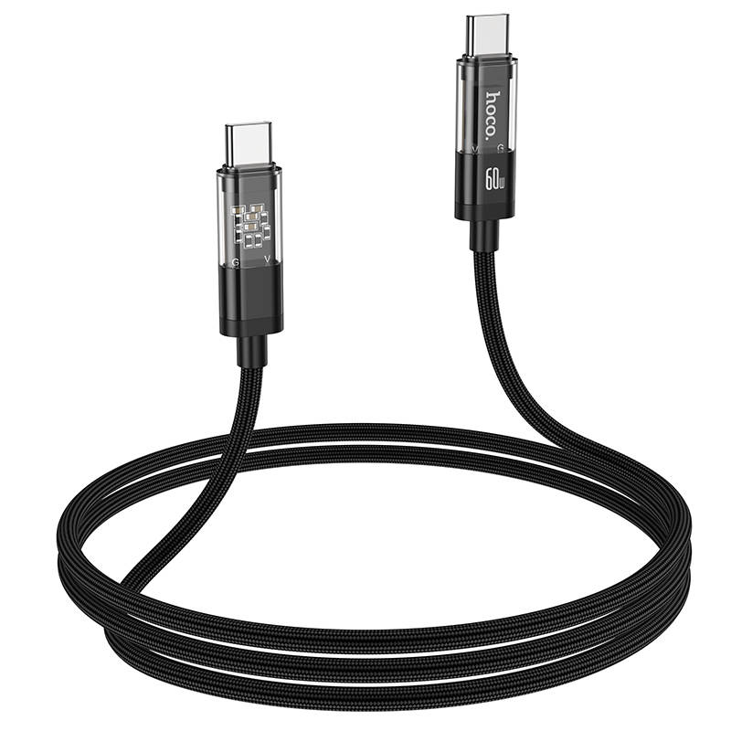 Кабель Type-C - Type-C HOCO U116 60W (черный) 1м