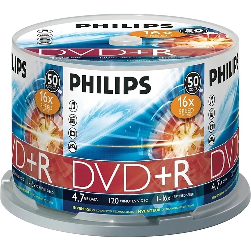 Диски DVD-R Philips 4.7 Gb 16x Cake (50)