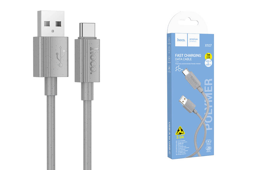 Кабель USB - USB Type-C HOCO X107, 2,4A (серый) 1м