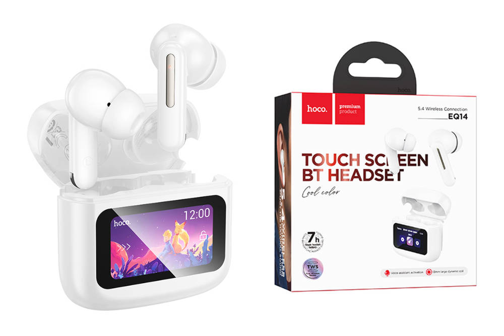 Наушники вакуумные беспроводные HOCO EQ14 Harmony true wireless BT headset (белый)