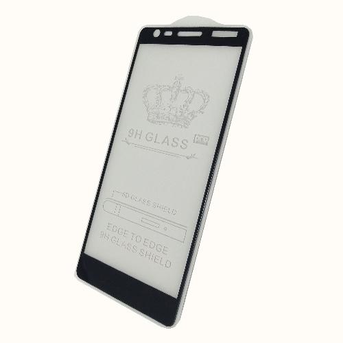 Защитное стекло телефона Nokia 3.1 Full (тех упак) черное