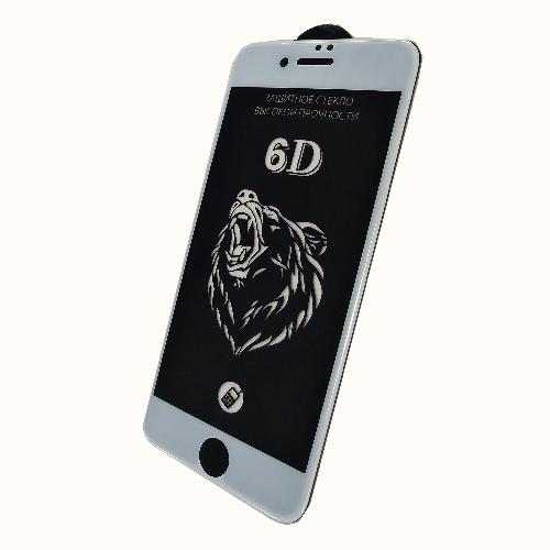 Защитное стекло телефона iPhone 7/8 Plus 6D белое тех уп