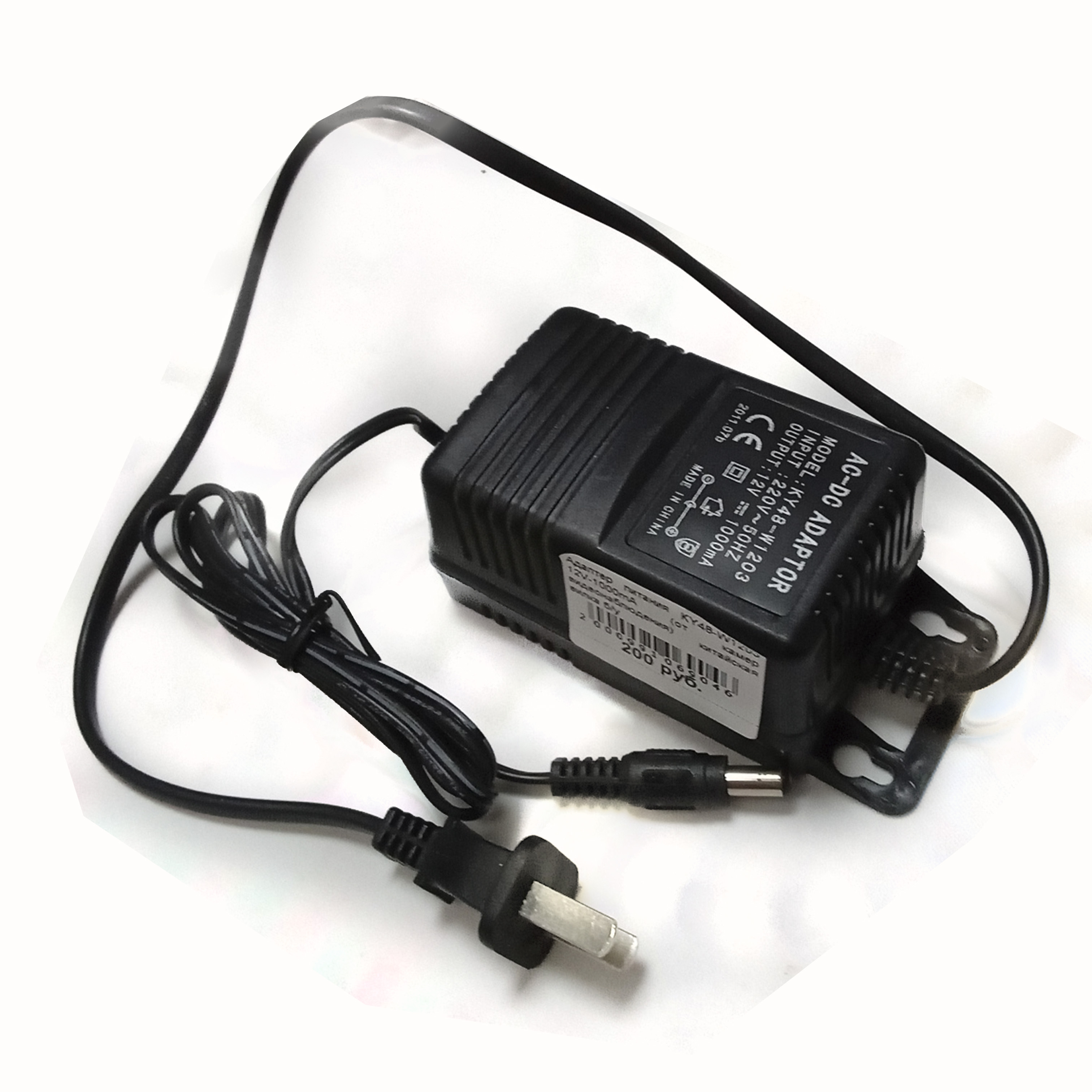 Адаптер питания 12V-1000mA KY48-W1203 (от камер видеонаблюдения) китайская вилка б/у