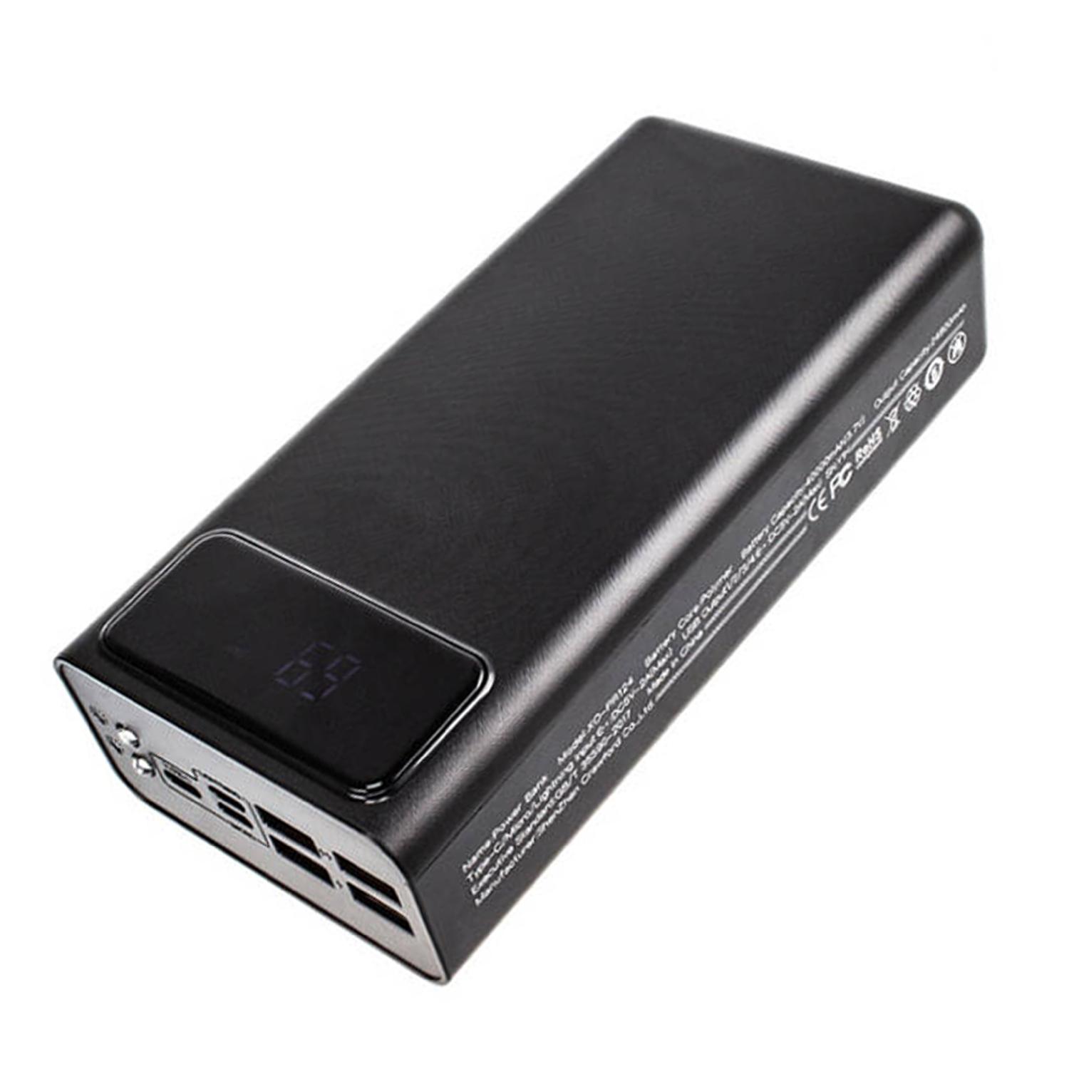 Внешний аккумулятор PowerBank  XO PR124, 40000 mAh, 2A вх/вых, USBx4, дисплей, черный