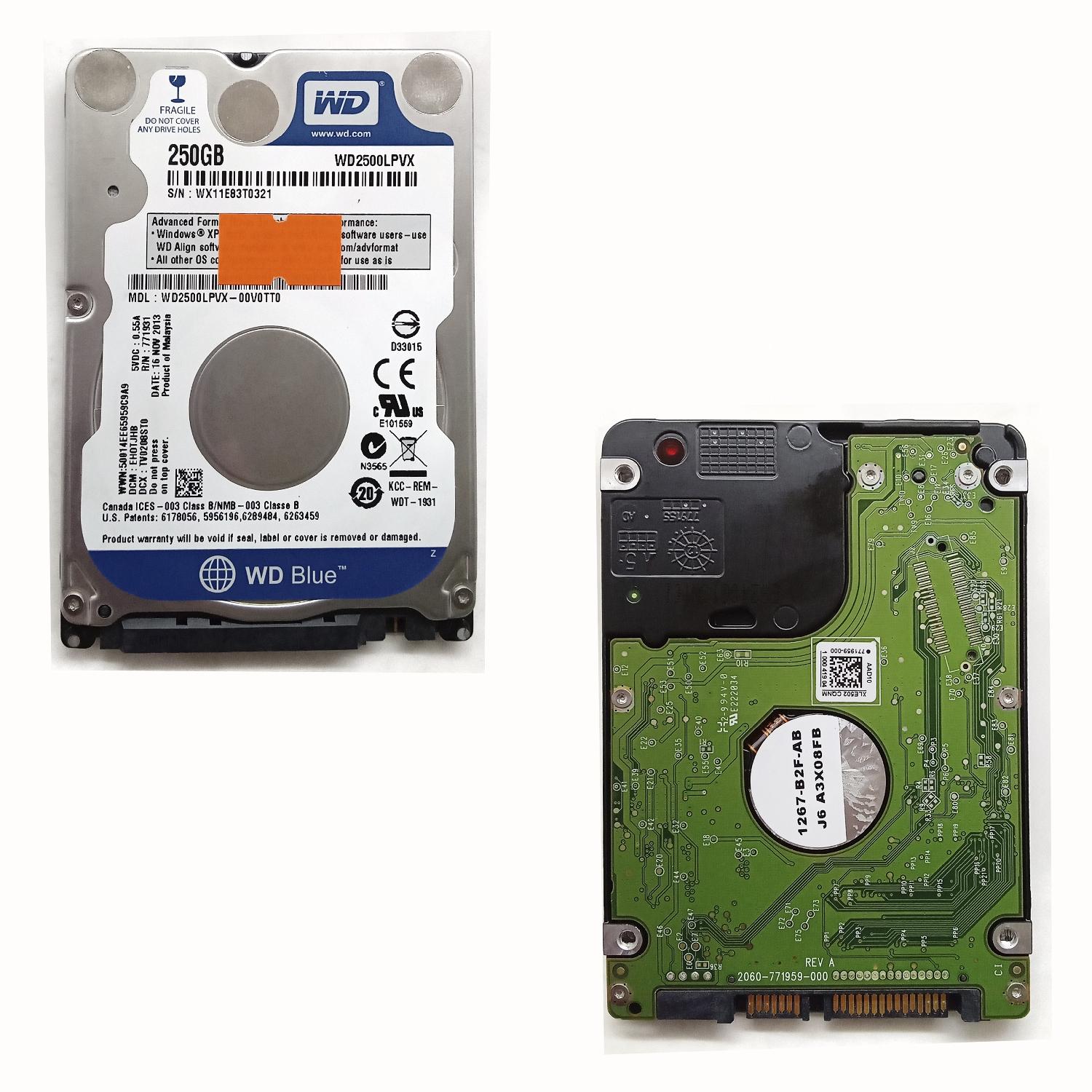 Жесткий диск 2.5" Western Digital Blue 250 Гб WD2500LPVX 250 Гб SATA 6Gb/s (SATA-III) б/у