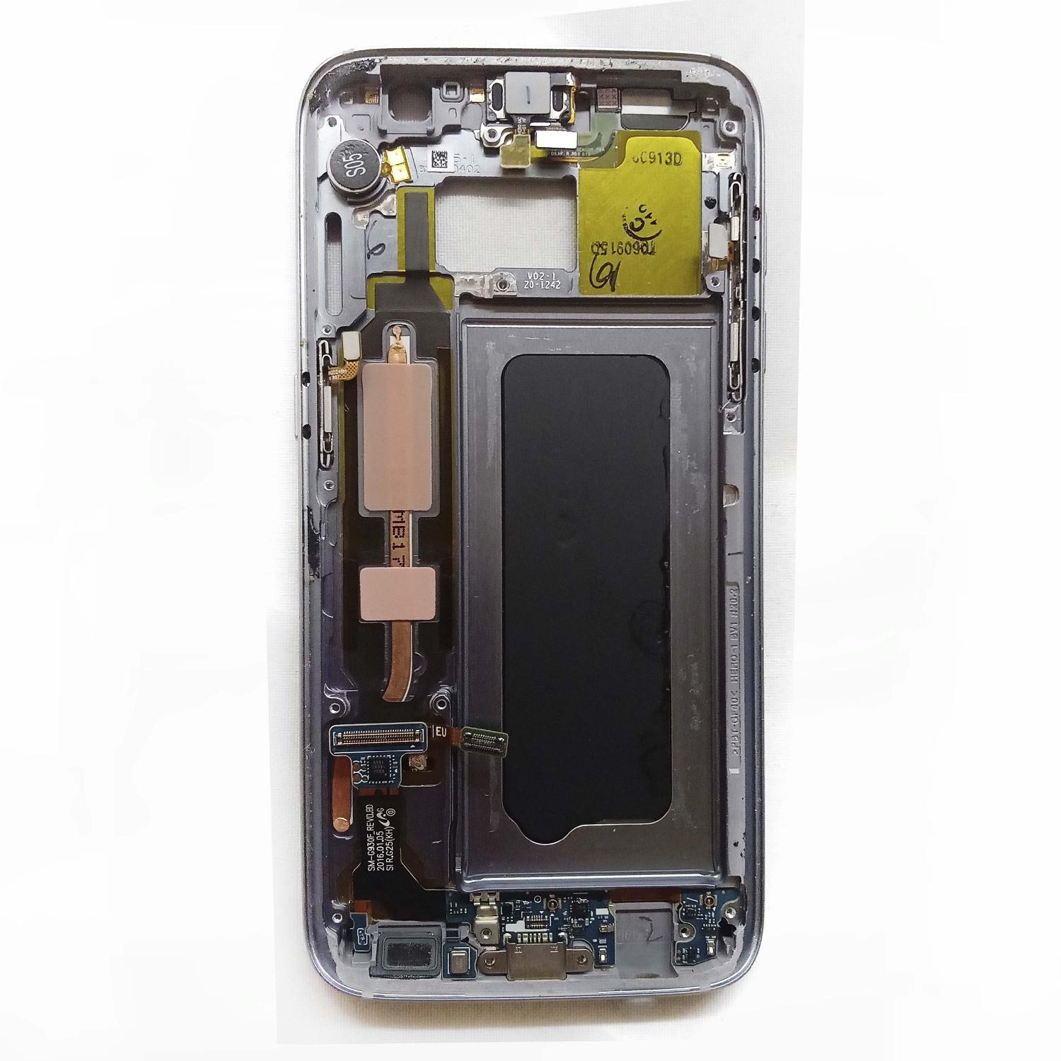 Корпус телефона Samsung G930 Galaxy S7 средняя часть серая ориг бу