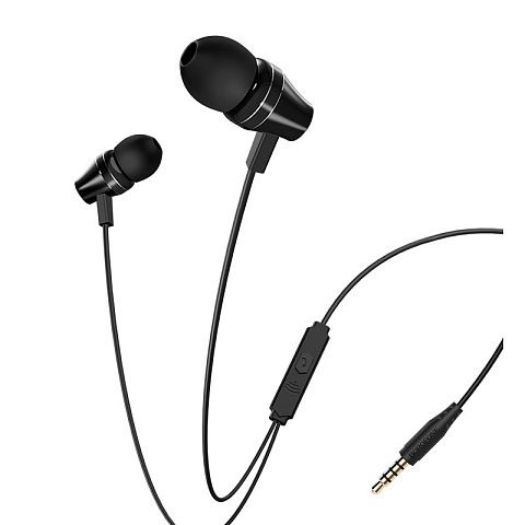 Наушники вакуумные проводные BOROFONE BM38 Bright sound Universal earphones (черный)