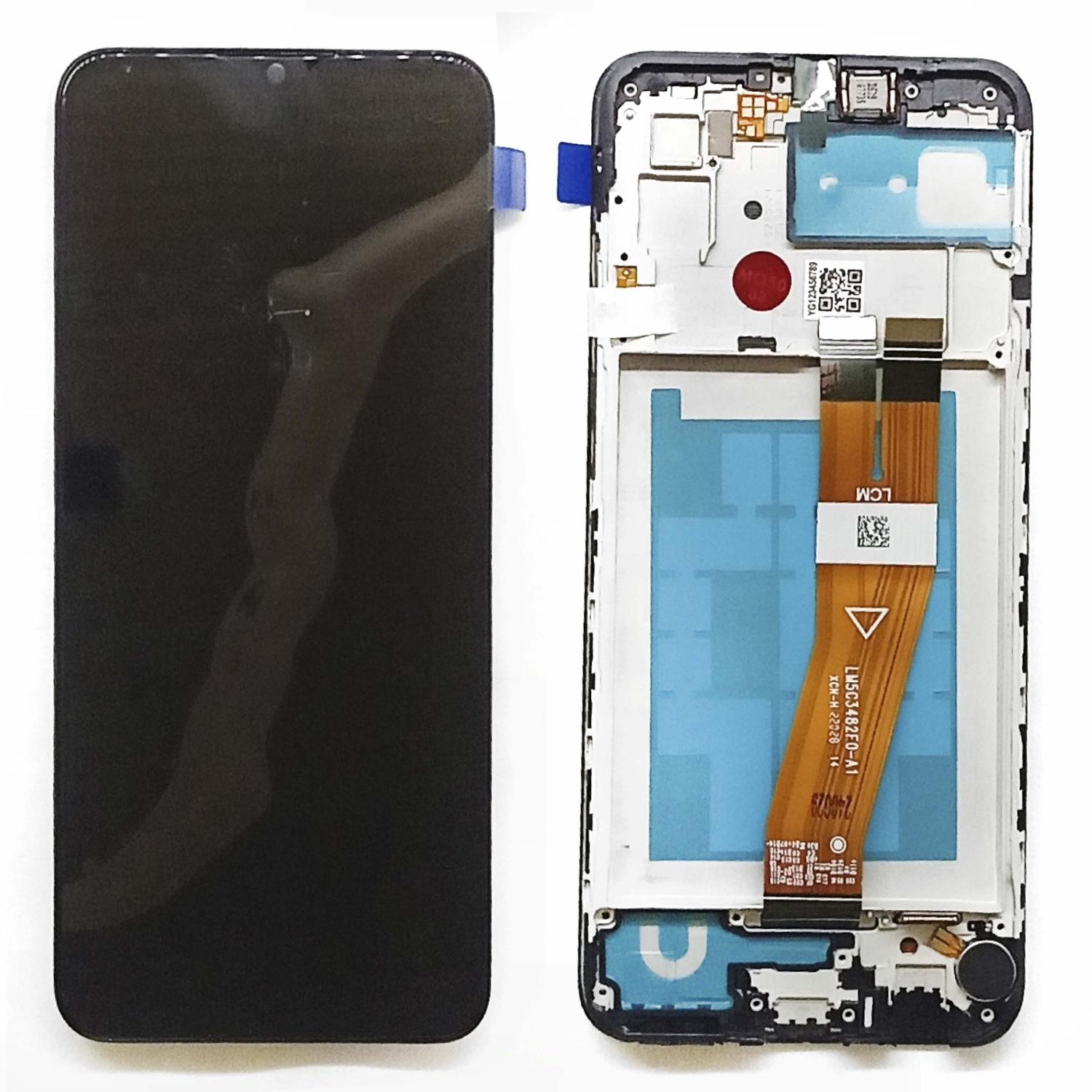 Модуль телефона Samsung A035 Galaxy A03 (дисплей+тачскрин) с рамкой черный ориг