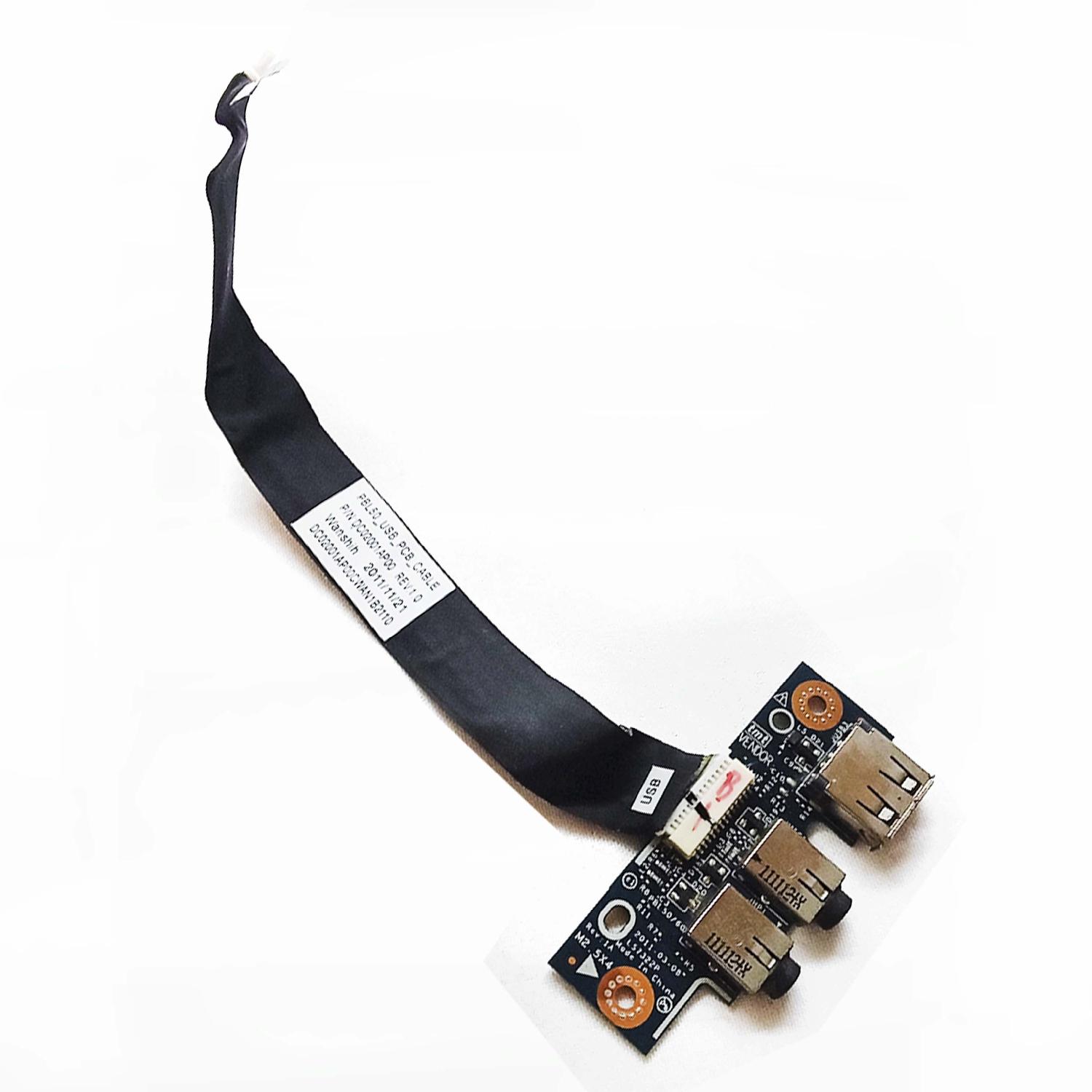 Плата USB+Audio+шлейф DC02001AP00 ноутбука Asus X53/K531 б/у