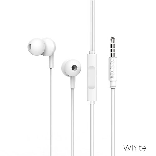 Наушники вакуумные проводные BOROFONE BM49 Player universal earphones (белый)