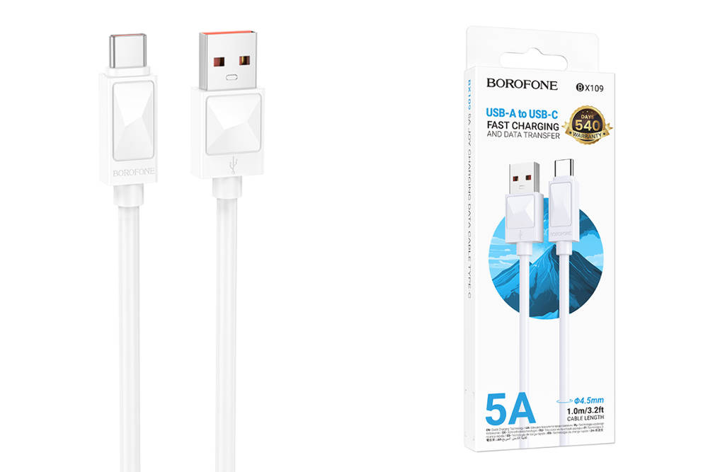 Кабель USB - USB Type-C BOROFONE BX109, (белый) 1м