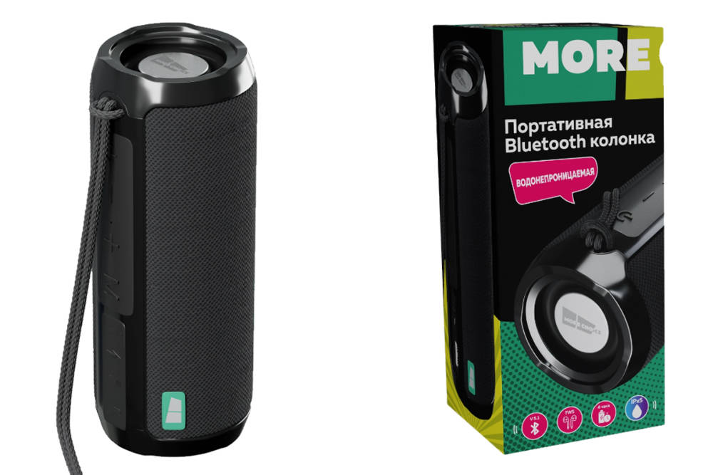 Портативная беспроводная колонка More Choice BS22 5.3 2*5W 1800mAh (Black)