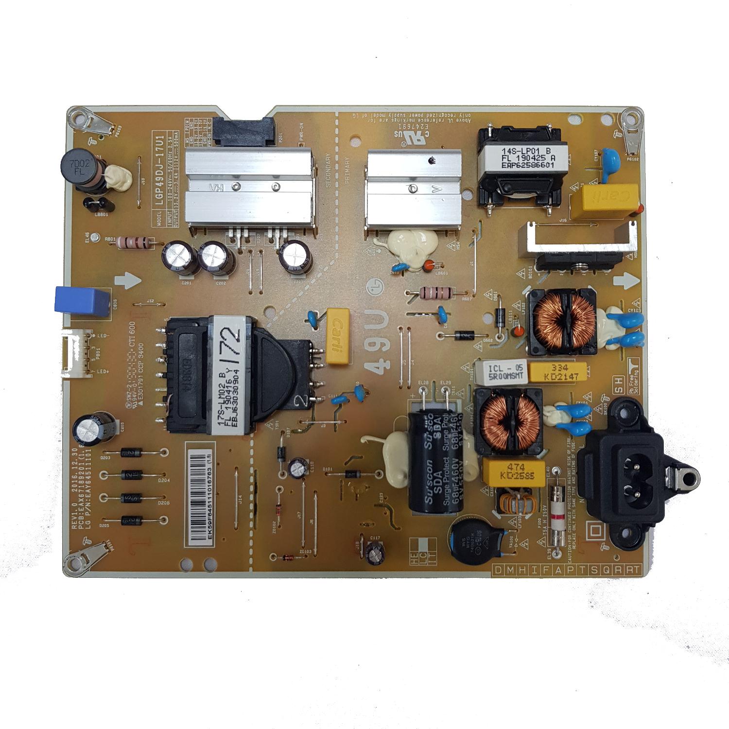 Блок питания EAX67189201 (1.6) телевизора LG 49UJ634/49UK6200PL б/у