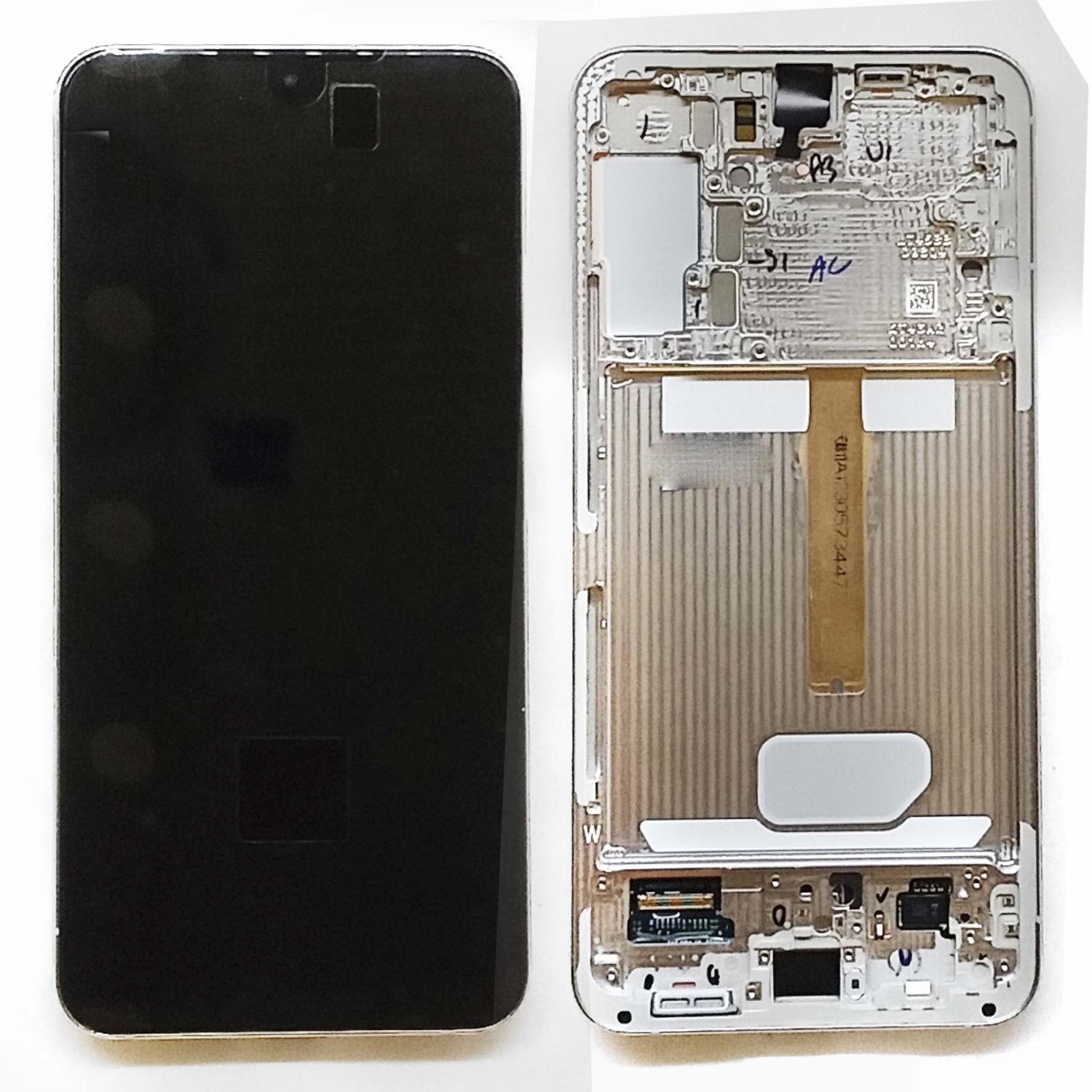 Модуль телефона Samsung S906 Galaxy S22 Plus (дисплей+тачскрин) с рамкой Service Pac оригинал серебр