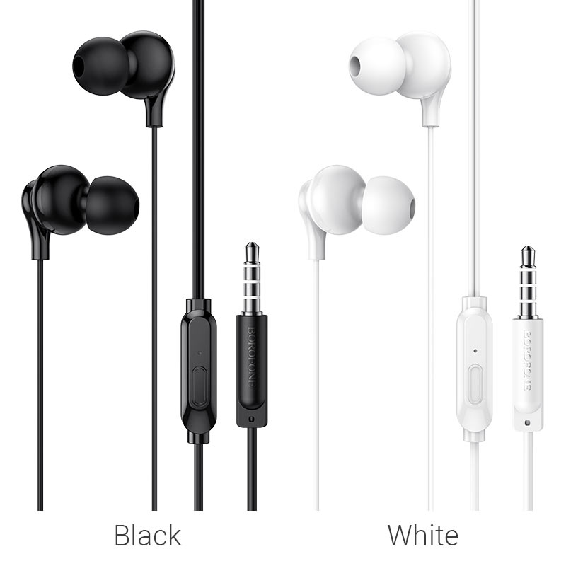 Наушники вакуумные проводные BOROFONE BM59 Collar universal earphones with microphone (черный)