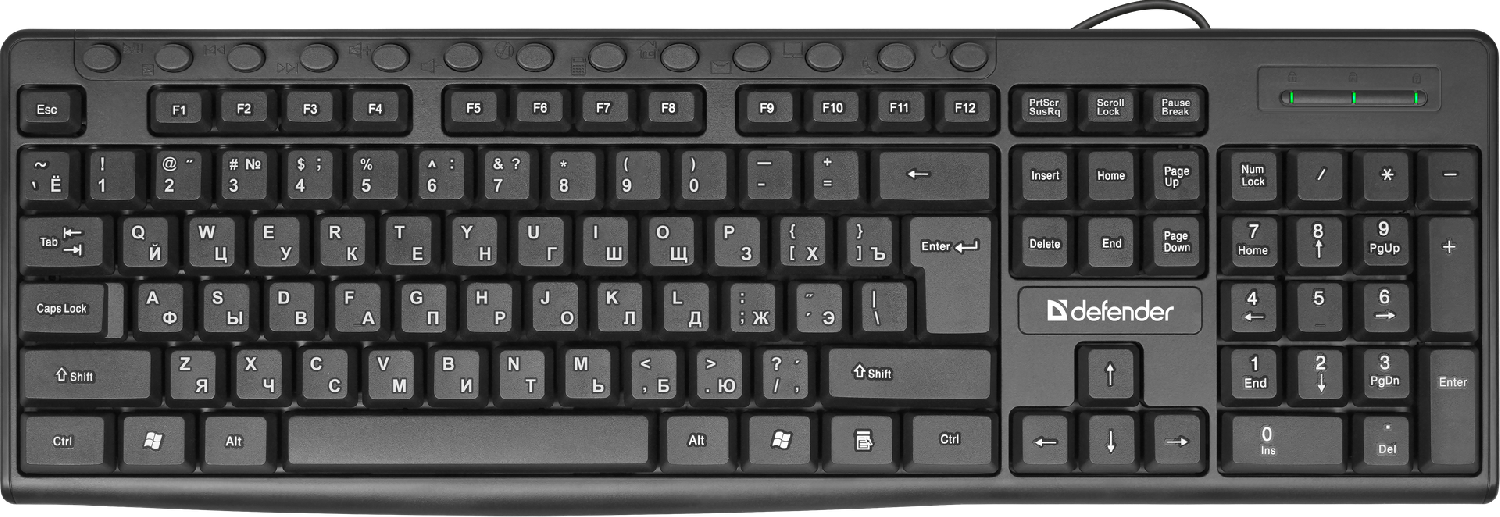 Клавиатура Defender Action HB-719 RU (черн.), USB