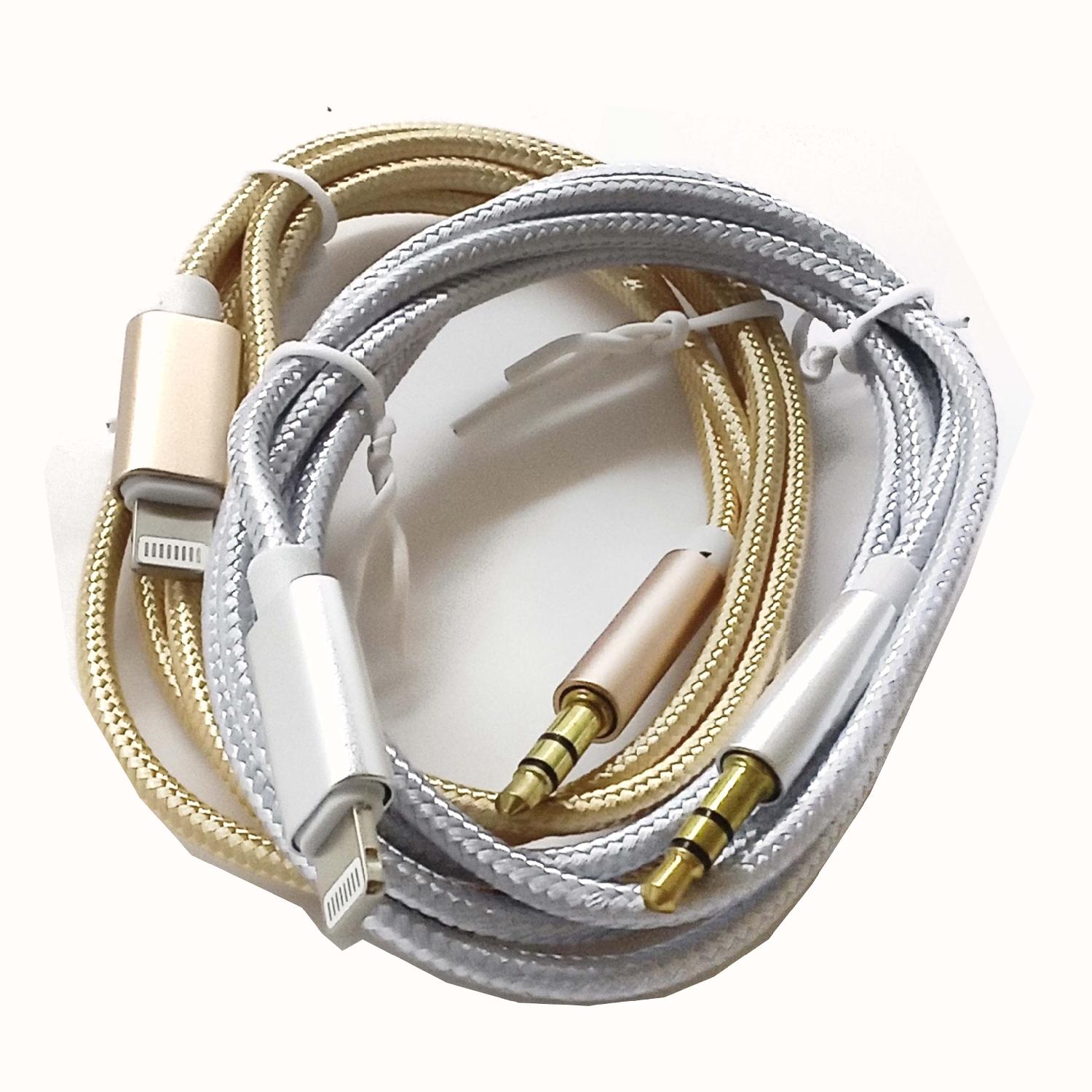 Аудио-кабель AUX Lightning 1м, шнурок