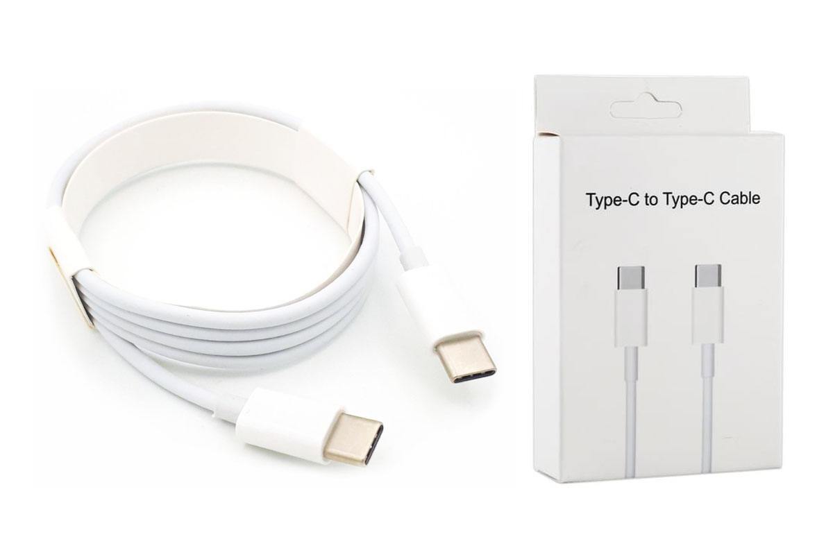 Кабель Type-C - Type-C 5A/20V, PD60W iP15  (org) (белый) 1м