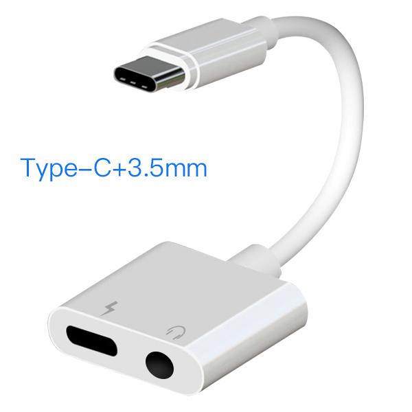 Адаптер Rc-11 Type C-Type C + 3.5 Audio+Charge, белый