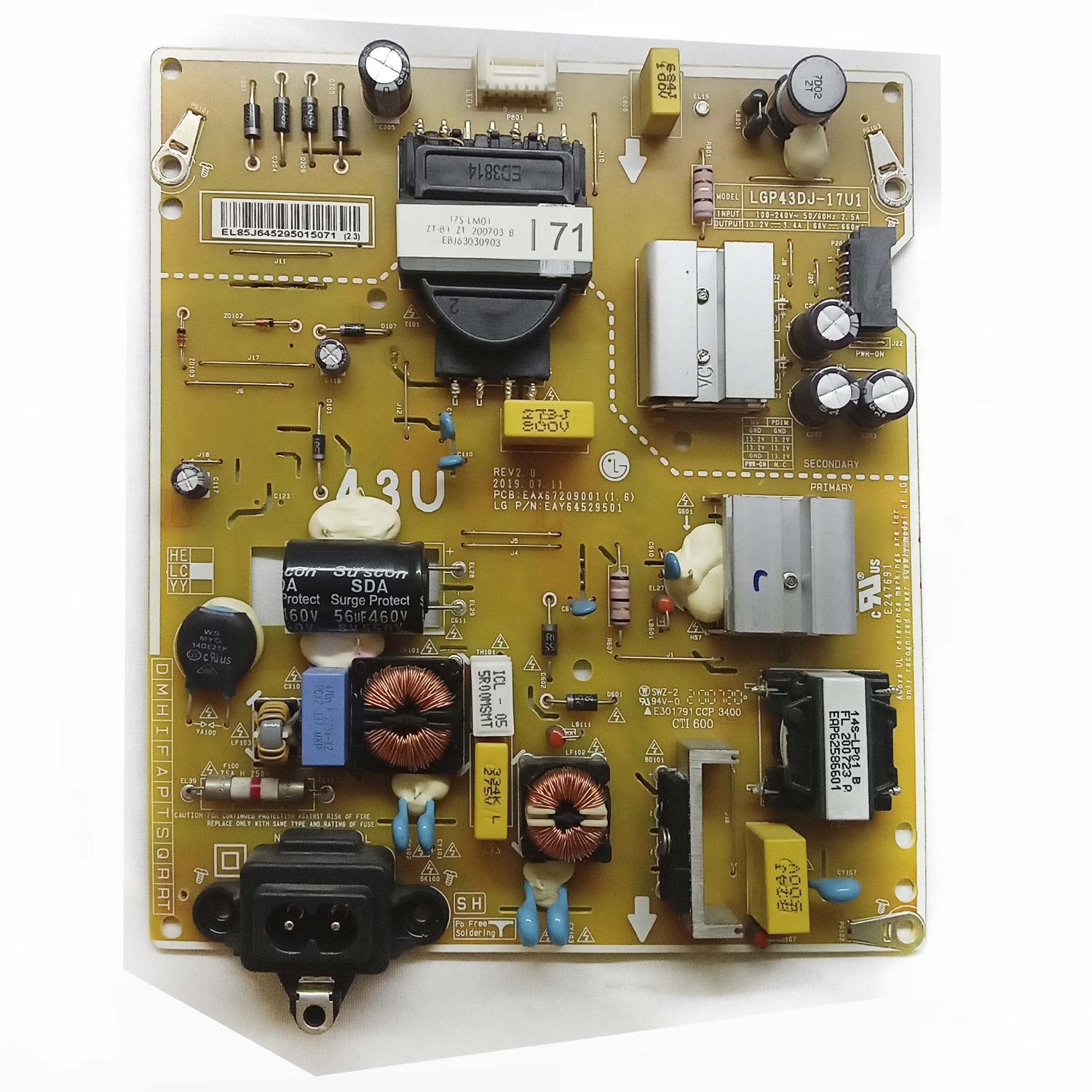 Блок питания EAX67209001 (1.6) телевизора LG 43UN71006LB б/у